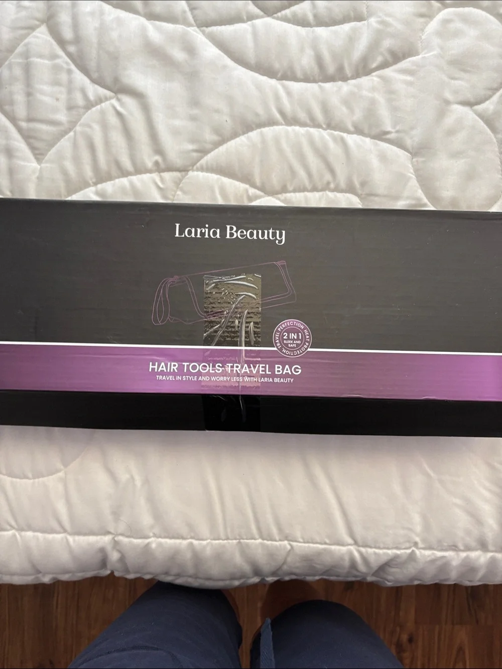 Black Quilted Hair tools travel bag